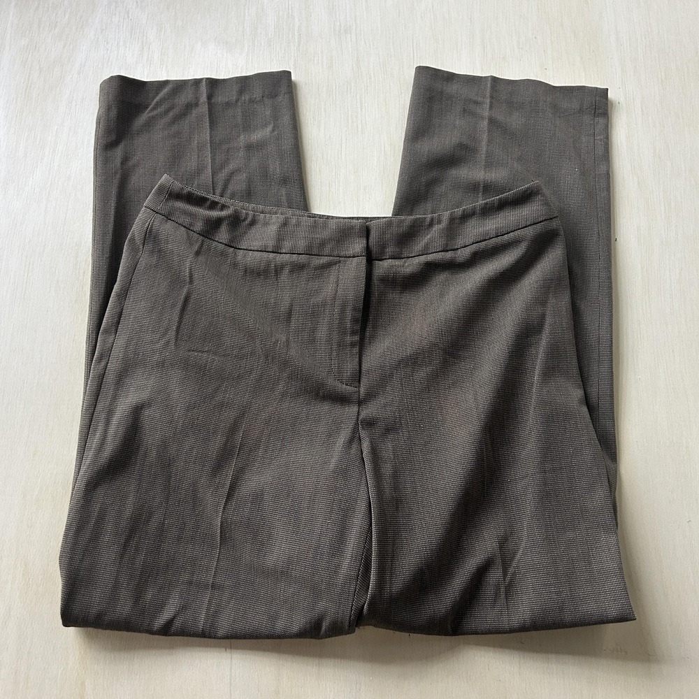Rafaella Pants Womens 14 Brown Straight Leg Pull On Stretch Dress Career Office